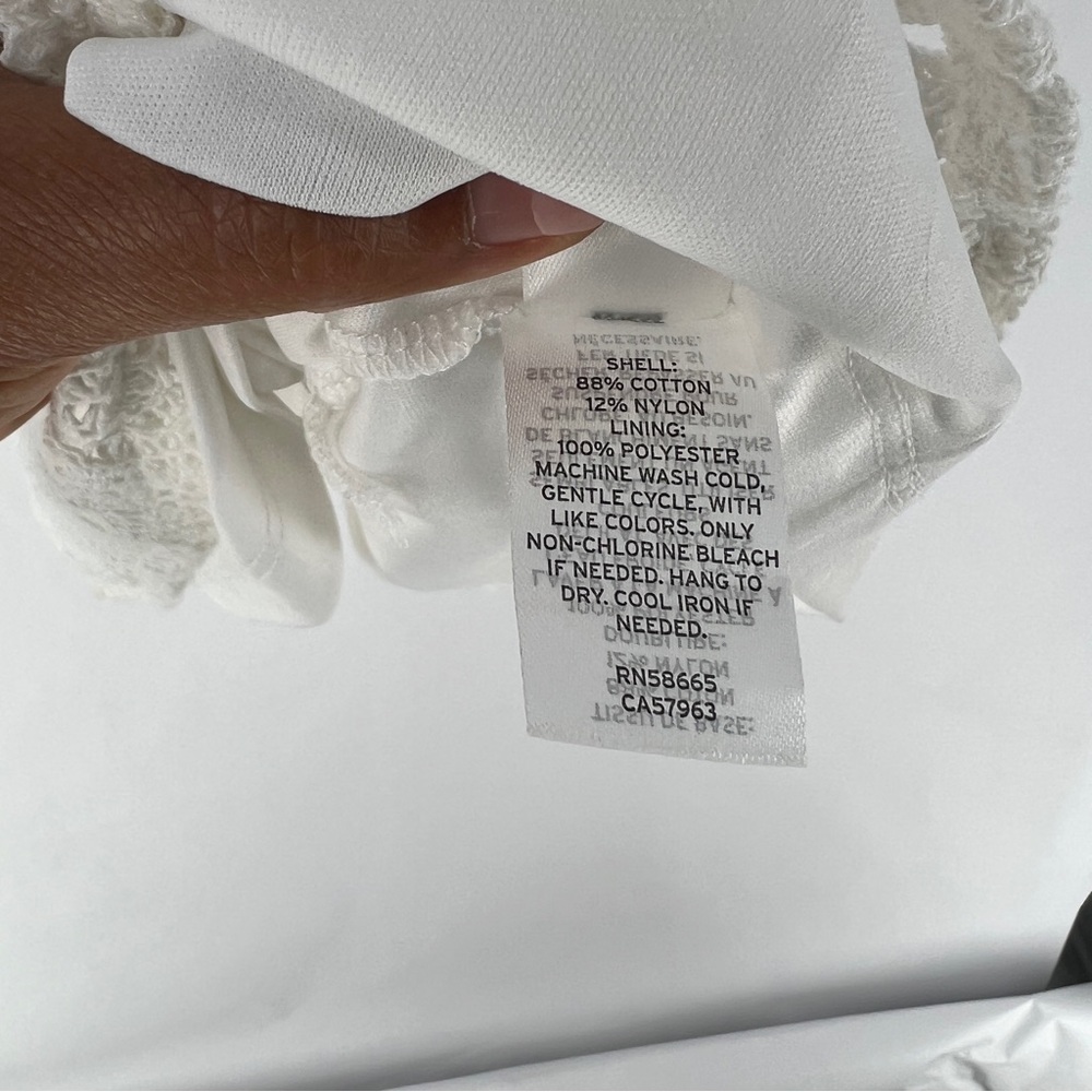 Open Edit White Lace Crochet High Neck Halter A-Line Mini Cocktail Dress Size L - Picture 9 of 14
